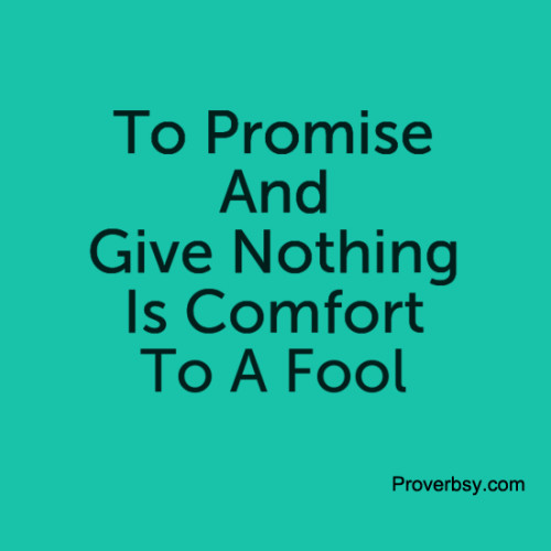 To Promise And Give Nothing - Proverbsy
