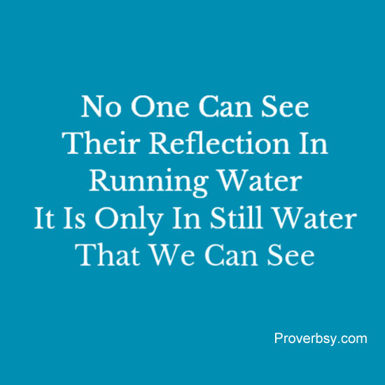 No One Can See Their Reflection In Running Water - Proverbsy