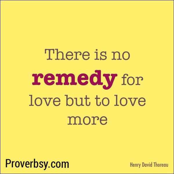 There Is No Remedy For Love But To Love More - Proverbsy